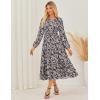 imageGRACE KARIN Womens 2025 Long Sleeve Floral Maxi Dress V Neck High Waist A Line Flowy Wedding Guest DressesBlack Floral