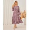 imageGRACE KARIN Womens 2025 Long Sleeve Floral Maxi Dress V Neck High Waist A Line Flowy Wedding Guest DressesPink Floral
