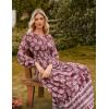 imageGRACE KARIN Womens 2025 Long Sleeve Floral Maxi Dress V Neck High Waist A Line Flowy Wedding Guest DressesWine Red