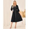 imageGRACE KARIN Womens Fall Casual Dress 2025 Collared V Neck 34 Sleeve Zipper Front Midi Work Dress with PocketsBlack