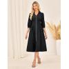 imageGRACE KARIN Womens Fall Casual Dress 2025 Collared V Neck 34 Sleeve Zipper Front Midi Work Dress with PocketsBlack