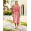 imageGRACE KARIN Womens Fall Casual Dress 2025 Collared V Neck 34 Sleeve Zipper Front Midi Work Dress with PocketsDark Pink
