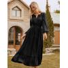 imageGRACE KARIN Womens Fall Dresses 2025 Long Sleeve Casual Maxi Boho Long Dress High Waisted ALine Ruffle Dress Elegant ClassyBlack
