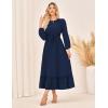 imageGRACE KARIN Womens Fall Dresses 2025 Long Sleeve Casual Maxi Boho Long Dress High Waisted ALine Ruffle Dress Elegant ClassyNavy Blue