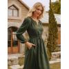 imageGRACE KARIN Womens Fall Dresses 2025 Long Sleeve Casual Maxi Boho Long Dress High Waisted ALine Ruffle Dress Elegant ClassyOlive Green