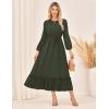 imageGRACE KARIN Womens Fall Dresses 2025 Long Sleeve Casual Maxi Boho Long Dress High Waisted ALine Ruffle Dress Elegant ClassyOlive Green