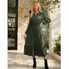 imageGRACE KARIN Womens Fall Dresses Lace V Neck Long Sleeve Tiered Flowy Maxi Dress Going Out Casual Dresses with PocketsArmy Green