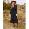 imageGRACE KARIN Womens Fall Dresses Lace V Neck Long Sleeve Tiered Flowy Maxi Dress Going Out Casual Dresses with PocketsBlack