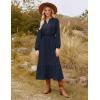 imageGRACE KARIN Womens Fall Dresses Lace V Neck Long Sleeve Tiered Flowy Maxi Dress Going Out Casual Dresses with PocketsNavy Blue