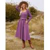 imageGRACE KARIN Womens Fall Long Sleeve Midi Dress 2025 Casual Square Neck Knit Belted A Line Flowy Elegant Going Out DressesPurple