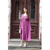 imageGRACE KARIN Womens Fall Long Sleeve Midi Dress 2025 Casual Square Neck Knit Belted A Line Flowy Elegant Going Out DressesPurple