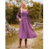 imageGRACE KARIN Womens Fall Long Sleeve Midi Dress 2025 Casual Square Neck Knit Belted A Line Flowy Elegant Going Out DressesPurple