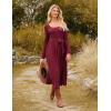 imageGRACE KARIN Womens Fall Long Sleeve Midi Dress 2025 Casual Square Neck Knit Belted A Line Flowy Elegant Going Out DressesRed