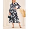 imageGRACE KARIN Womens Floral Maxi Dress Long Sleeve V Neck Casual A Line Spring Fall Winter Flowy Tiered Dresses with PocketsBlack