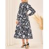 imageGRACE KARIN Womens Floral Maxi Dress Long Sleeve V Neck Casual A Line Spring Fall Winter Flowy Tiered Dresses with PocketsBlack