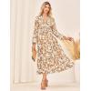 imageGRACE KARIN Womens Floral Maxi Dress Long Sleeve V Neck Casual A Line Spring Fall Winter Flowy Tiered Dresses with PocketsYellow