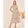 imageGRACE KARIN Womens Floral Maxi Dress Long Sleeve V Neck Casual A Line Spring Fall Winter Flowy Tiered Dresses with PocketsYellow