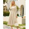 imageGRACE KARIN Womens Long Sleeve Dress 2025 Fall Smocked Tiered A Line Casual Work Midi Flowy Church Dresses PocketsApricot