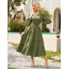 imageGRACE KARIN Womens Long Sleeve Dress 2025 Fall Smocked Tiered A Line Casual Work Midi Flowy Church Dresses PocketsArmy Green