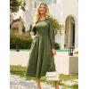 imageGRACE KARIN Womens Long Sleeve Dress 2025 Fall Smocked Tiered A Line Casual Work Midi Flowy Church Dresses PocketsArmy Green