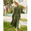 imageGRACE KARIN Womens Long Sleeve Dress 2025 Fall Smocked Tiered A Line Casual Work Midi Flowy Church Dresses PocketsArmy Green