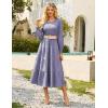 imageGRACE KARIN Womens Long Sleeve Dress 2025 Fall Smocked Tiered A Line Casual Work Midi Flowy Church Dresses PocketsPurple