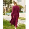 imageGRACE KARIN Womens Long Sleeve Dress 2025 Fall Smocked Tiered A Line Casual Work Midi Flowy Church Dresses PocketsWine Red