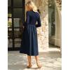 imageGRACE KARIN Womens Long Sleeve Fall Dress 2025 Mock Neck Midi Patchwork Dress Casual Wedding Guest Flowy Dresses PocketsNavy Blue