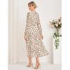 imageGRACE KARIN Womens Long Sleeve Maxi Dress Fall 2025 Chiffon Flowy Wedding Guest Dresses Floral Tiered Dress with PocketsBeige and Leopard