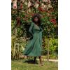 imageGRACE KARIN Womens Long Sleeve Midi Dress 2025 Fall Casual Crewneck Knit Button Flowy A Line Dresses with PocketsDark Green