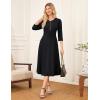 imageGRACE KARIN Womens Wear to Work Dresses Funeral Dress 34 Sleeve Zipper Front Empire Waist Aline Dress with PocketsBlack
