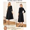 imageGRACE KARIN Womens Wear to Work Dresses Funeral Dress 34 Sleeve Zipper Front Empire Waist Aline Dress with PocketsBlack