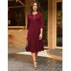 imageGRACE KARIN Womens Wear to Work Dresses Funeral Dress 34 Sleeve Zipper Front Empire Waist Aline Dress with PocketsDark Red