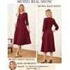 imageGRACE KARIN Womens Wear to Work Dresses Funeral Dress 34 Sleeve Zipper Front Empire Waist Aline Dress with PocketsDark Red