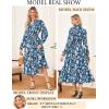 imageWomens Floral Dress for Women 2025 Fall Midi Dress Casual Long Sleeve V Neck A Line Flowy Shirt Dresses with PocketBlue With White Floral