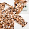 imageWomens Floral Dress for Women 2025 Fall Midi Dress Casual Long Sleeve V Neck A Line Flowy Shirt Dresses with PocketDark Orange Floral Black White