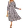 imageGRACE KARIN Womens 2025 Long Sleeve Floral Maxi Dress V Neck High Waist A Line Flowy Wedding Guest DressesRed Blue Floral