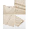 imageGRACE KARIN Cropped Cardigan Sweaters for Women Short Sleeve Crochet Knit Bolero Shrug VNeck Button up TopsApricot