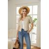 imageGRACE KARIN Cropped Cardigan Sweaters for Women Short Sleeve Crochet Knit Bolero Shrug VNeck Button up TopsApricot