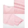 imageGRACE KARIN Cropped Cardigan Sweaters for Women Short Sleeve Crochet Knit Bolero Shrug VNeck Button up TopsLight Pink