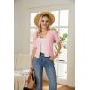 imageGRACE KARIN Cropped Cardigan Sweaters for Women Short Sleeve Crochet Knit Bolero Shrug VNeck Button up TopsLight Pink