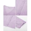 imageGRACE KARIN Cropped Cardigan Sweaters for Women Short Sleeve Crochet Knit Bolero Shrug VNeck Button up TopsLilac Purple