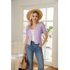 imageGRACE KARIN Cropped Cardigan Sweaters for Women Short Sleeve Crochet Knit Bolero Shrug VNeck Button up TopsLilac Purple