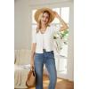 imageGRACE KARIN Cropped Cardigan Sweaters for Women Short Sleeve Crochet Knit Bolero Shrug VNeck Button up TopsWhite
