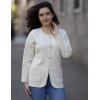 imageGRACE KARIN Sweater Blazers for Women 2025 Casual Button up Cardigan Sweater Open Front Knit Blazer Jacket with PocketsApricot