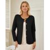 imageGRACE KARIN Sweater Blazers for Women 2025 Casual Button up Cardigan Sweater Open Front Knit Blazer Jacket with PocketsBlack