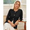 imageGRACE KARIN Sweater Blazers for Women 2025 Casual Button up Cardigan Sweater Open Front Knit Blazer Jacket with PocketsBlack