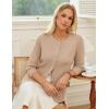 imageGRACE KARIN Sweater Blazers for Women 2025 Casual Button up Cardigan Sweater Open Front Knit Blazer Jacket with PocketsKhaki