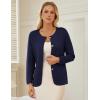 imageGRACE KARIN Sweater Blazers for Women 2025 Casual Button up Cardigan Sweater Open Front Knit Blazer Jacket with PocketsNavy Blue