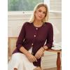 imageGRACE KARIN Sweater Blazers for Women 2025 Casual Button up Cardigan Sweater Open Front Knit Blazer Jacket with PocketsWine Red